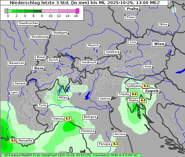 Niederschlag, 29. 10. 2025