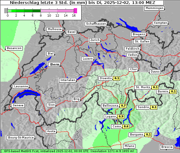 Niederschlag, 2. 12. 2025