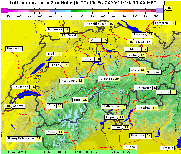 Temperatur, 14. 11. 2025