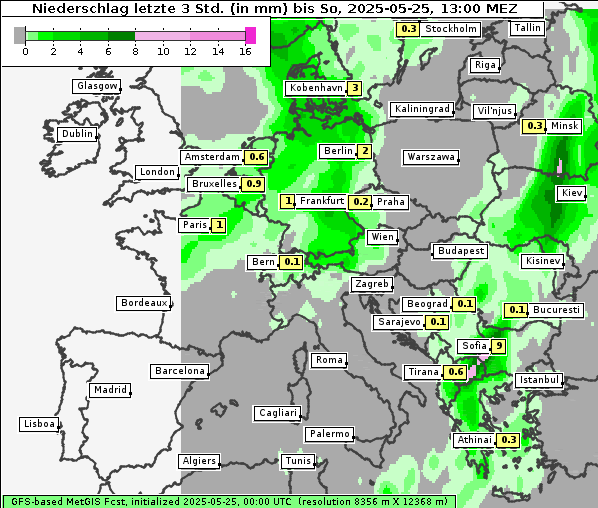 Niederschlag, 25. 5. 2025