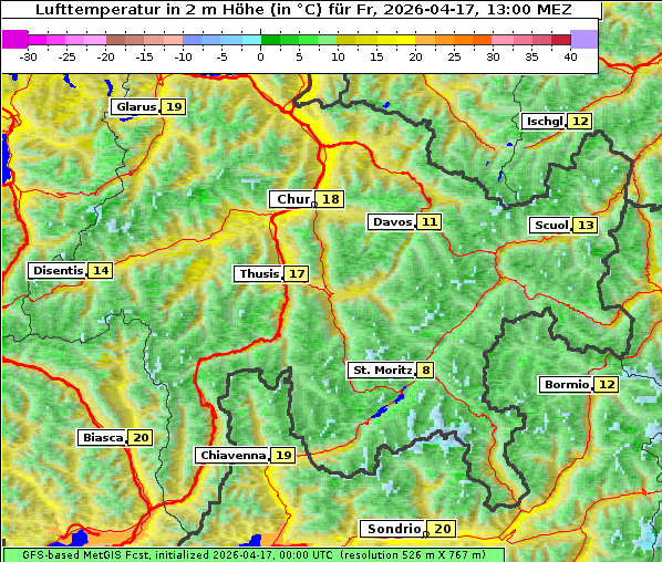 Temperatur, 17. 4. 2026
