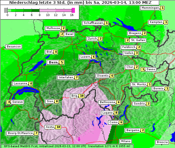 Niederschlag, 14. 3. 2026