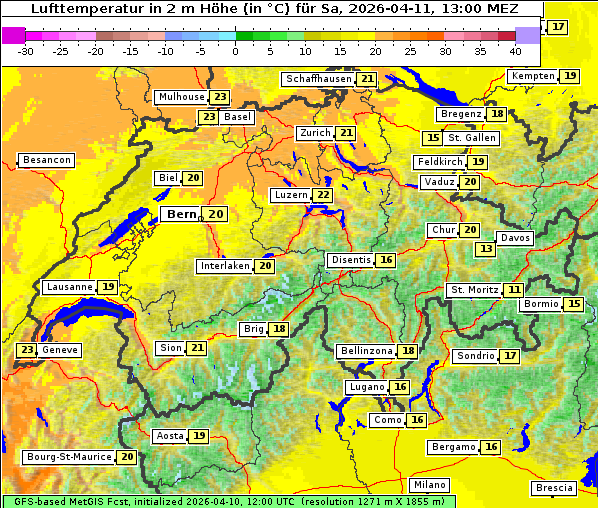 Temperatur, 11. 4. 2026