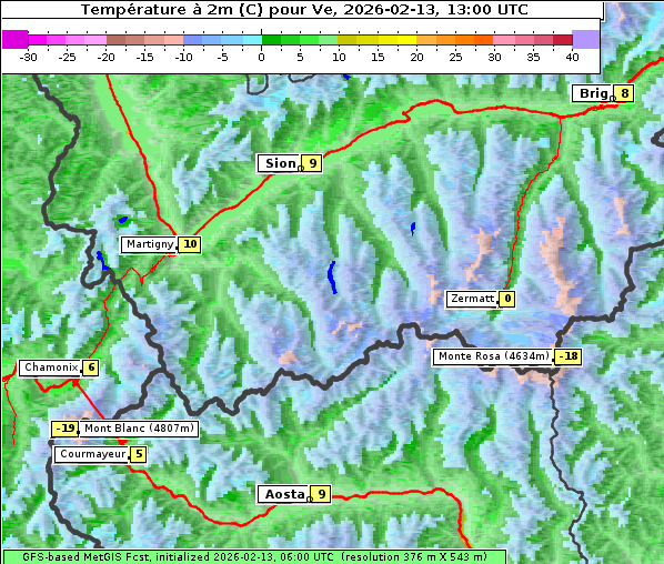 Temperatur, 13. 2. 2026