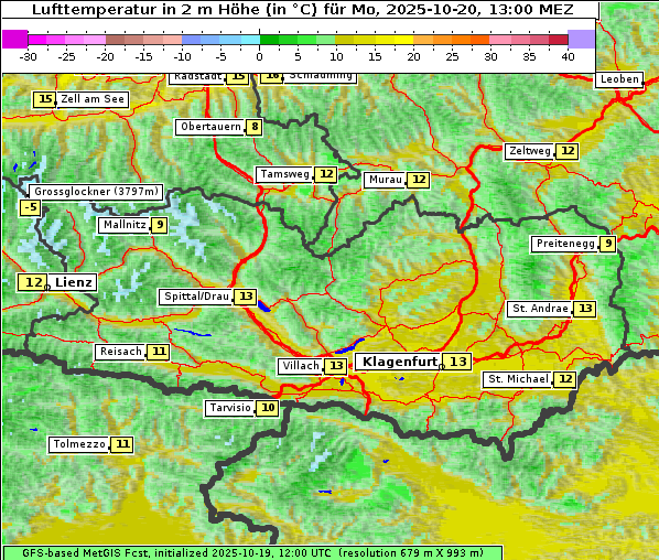 Temperatur, 20. 10. 2025