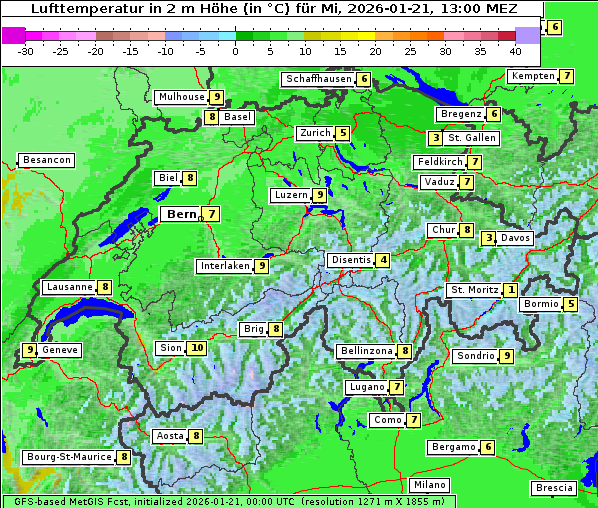 Temperatur, 21. 1. 2026