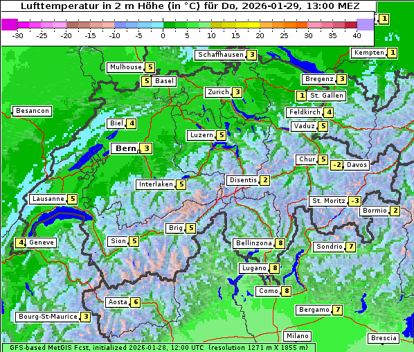 Temperatur, 29. 1. 2026