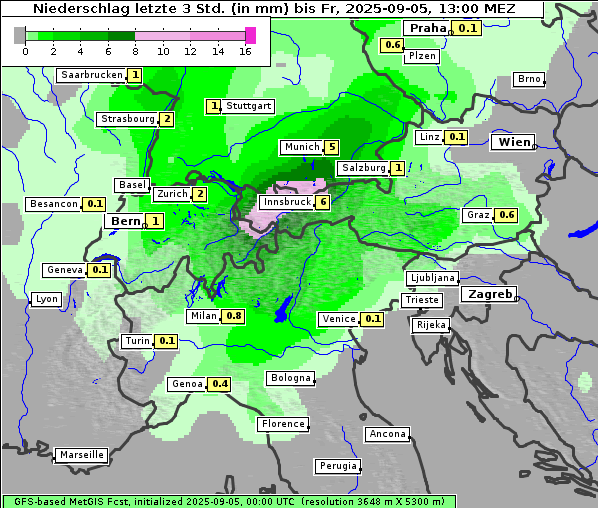Niederschlag, 5. 9. 2025