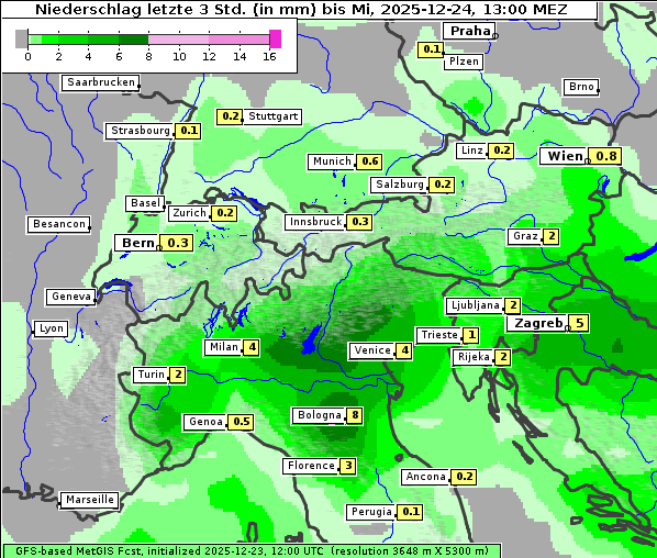 Niederschlag, 24. 12. 2025
