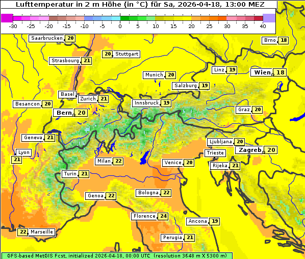 Temperatur, 18. 4. 2026
