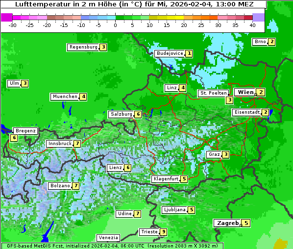 Temperatur, 4. 2. 2026