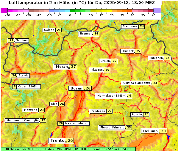 Temperatur, 18. 9. 2025