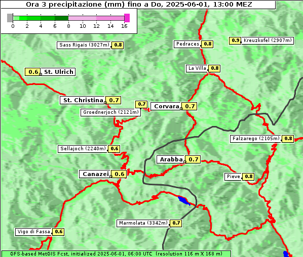 Niederschlag, 1. 6. 2025