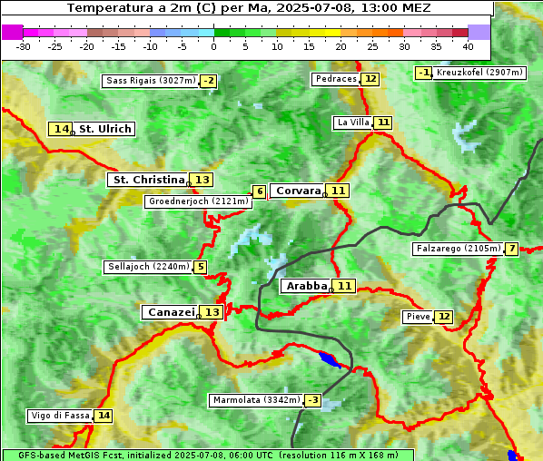 Temperatur, 8. 7. 2025