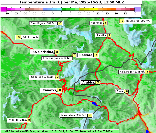 Temperatur, 28. 10. 2025