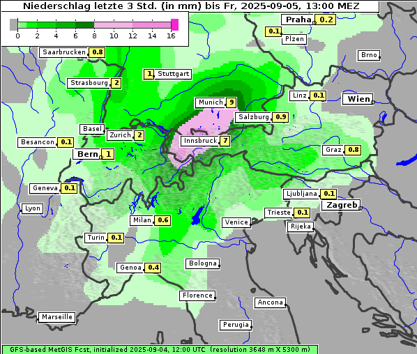 Niederschlag, 5. 9. 2025
