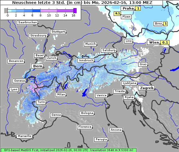 Neuschnee, 16. 2. 2026