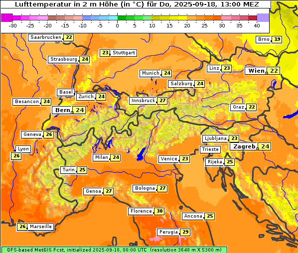 Temperatur, 18. 9. 2025