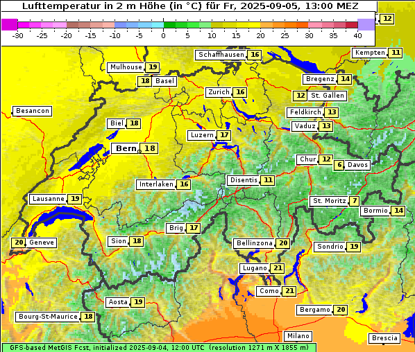 Temperatur, 5. 9. 2025