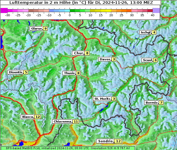 Temperatur, 26. 11. 2024