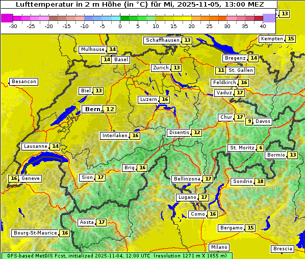 Temperatur, 5. 11. 2025