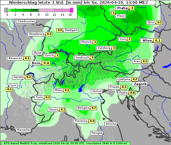 Niederschlag, 19. 4. 2026