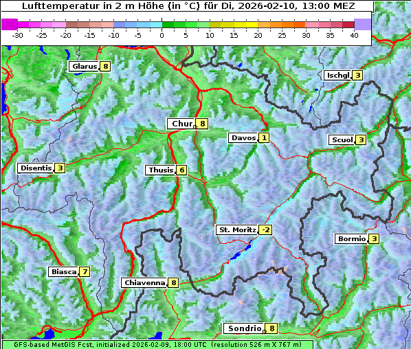 Temperatur, 10. 2. 2026