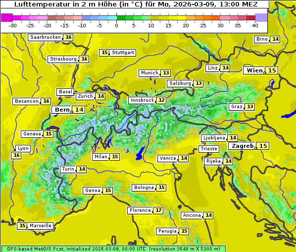 Temperatur, 9. 3. 2026