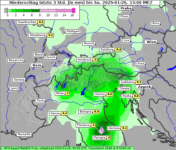 Niederschlag, 26. 1. 2025