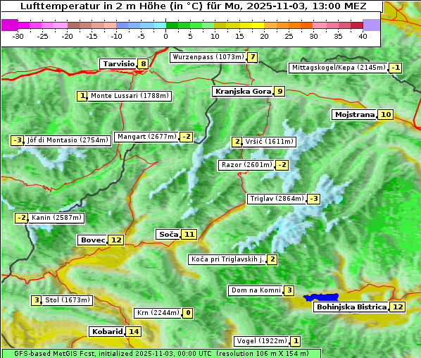 Temperatur, 3. 11. 2025