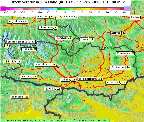 Temperatur, 8. 3. 2026