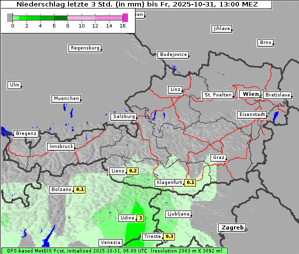 Niederschlag, 31. 10. 2025