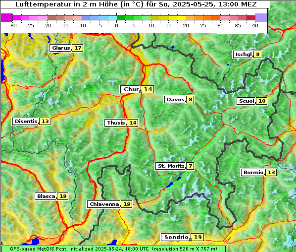Temperatur, 25. 5. 2025