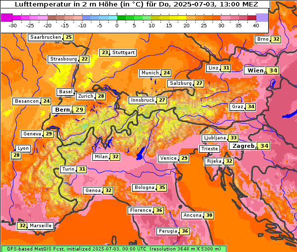 Temperatur, 3. 7. 2025