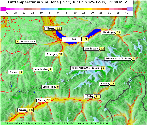 Temperatur, 12. 12. 2025