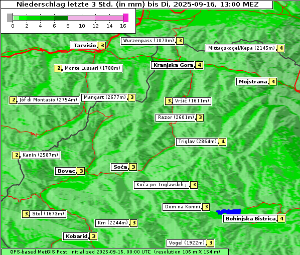 Niederschlag, 16. 9. 2025