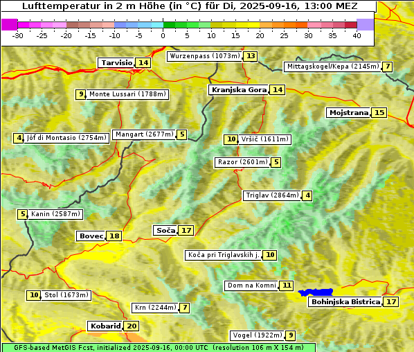 Temperatur, 16. 9. 2025