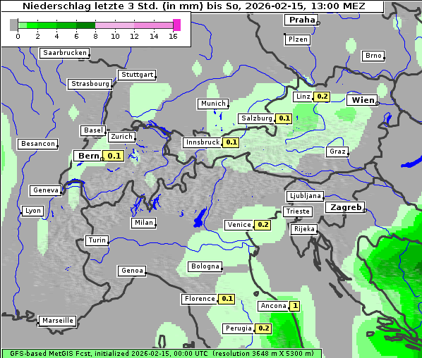 Niederschlag, 15. 2. 2026