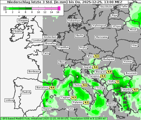 Niederschlag, 25. 12. 2025