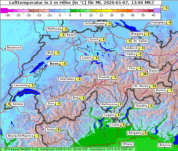 Temperatur, 7. 1. 2026