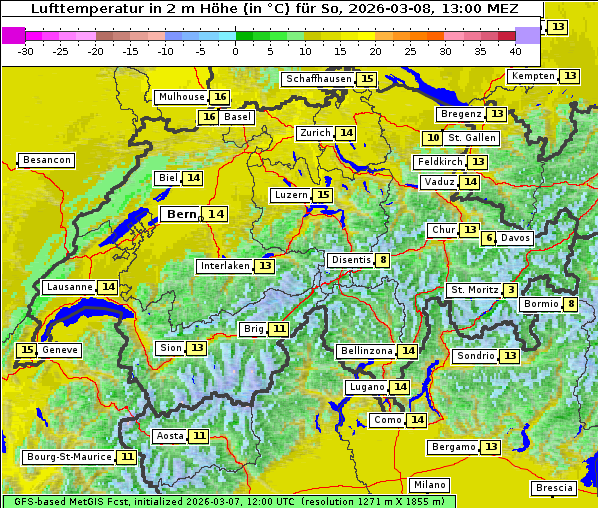 Temperatur, 8. 3. 2026