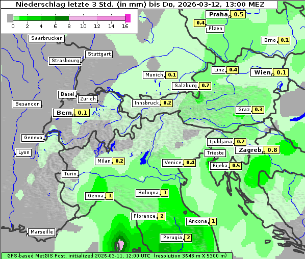 Niederschlag, 12. 3. 2026