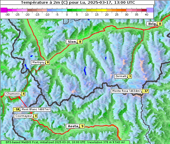 Temperatur, 17. 3. 2025