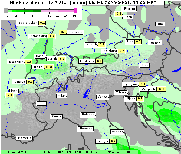 Niederschlag, 1. 4. 2026