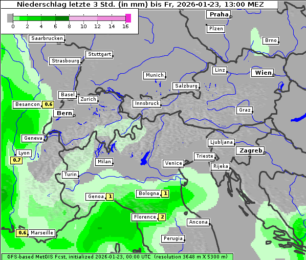 Niederschlag, 23. 1. 2026