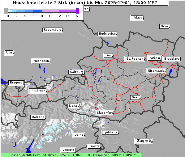 Neuschnee, 1. 12. 2025