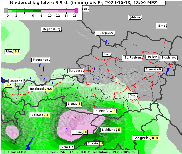 Niederschlag, 18. 10. 2024