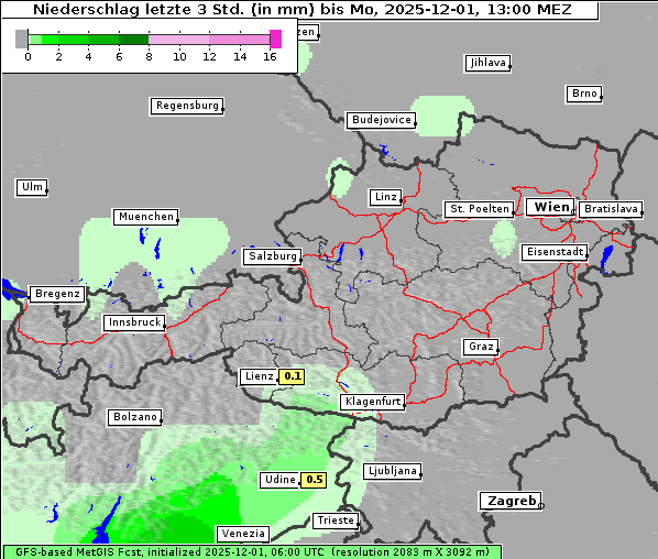 Niederschlag, 1. 12. 2025