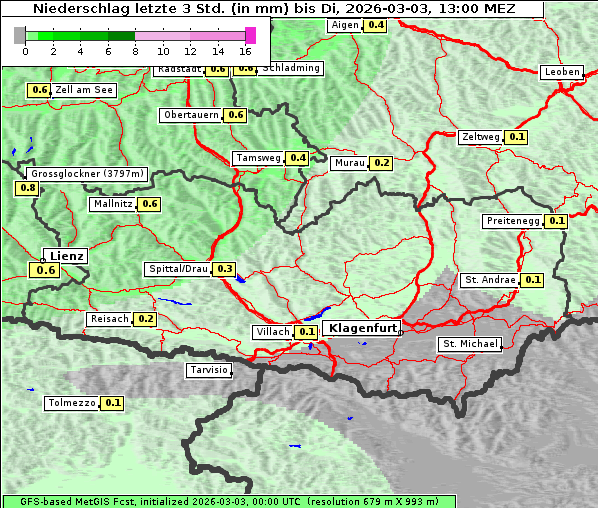 Niederschlag, 3. 3. 2026