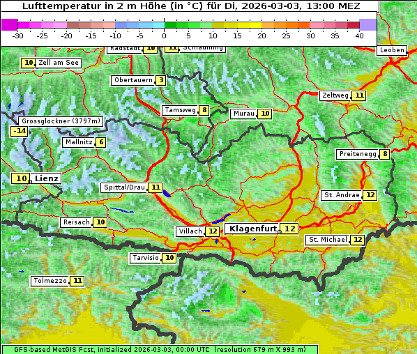 Temperatur, 3. 3. 2026